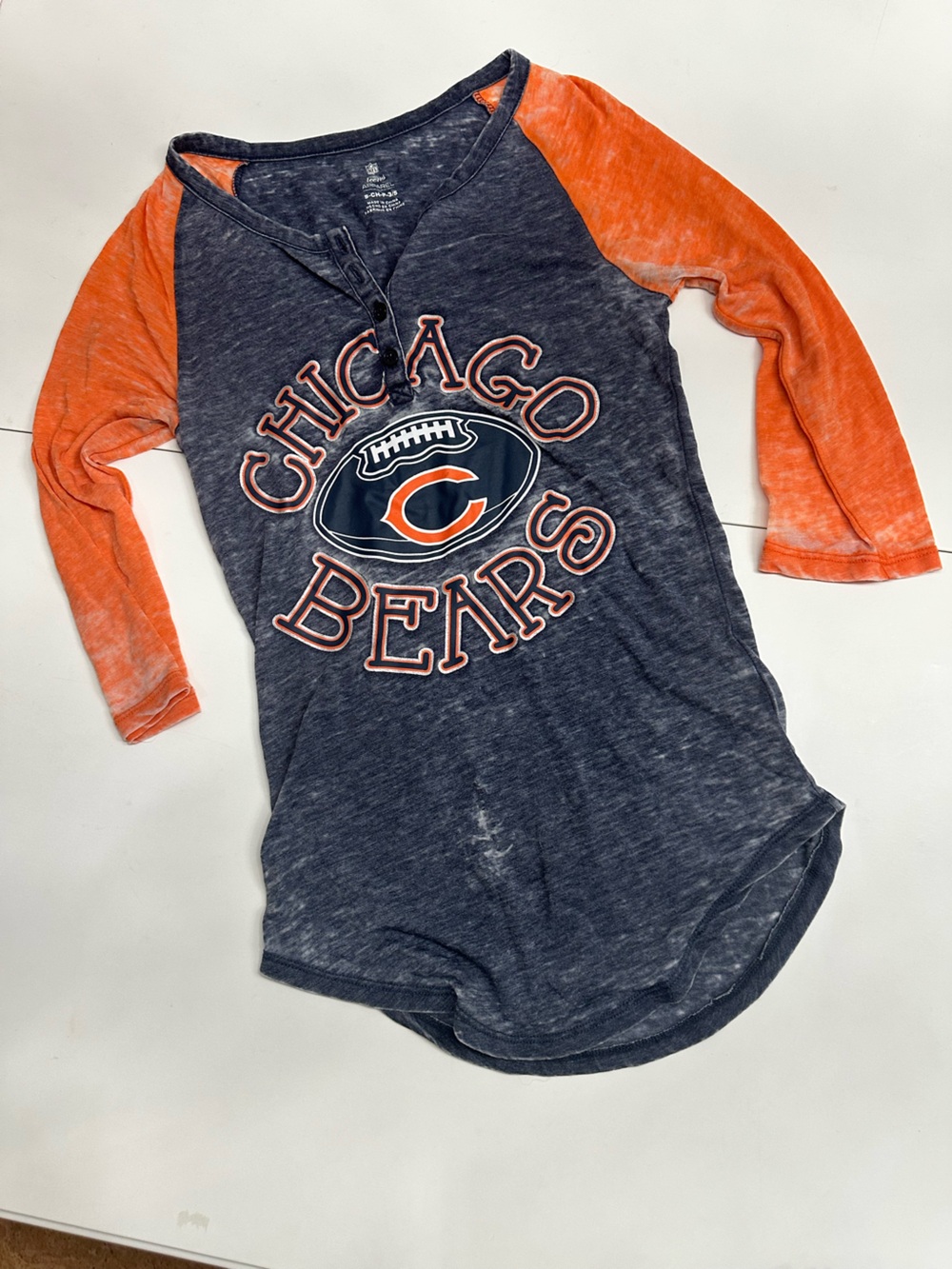 NFL Chicago Bears Raglan 3/4 sleeve top- size small